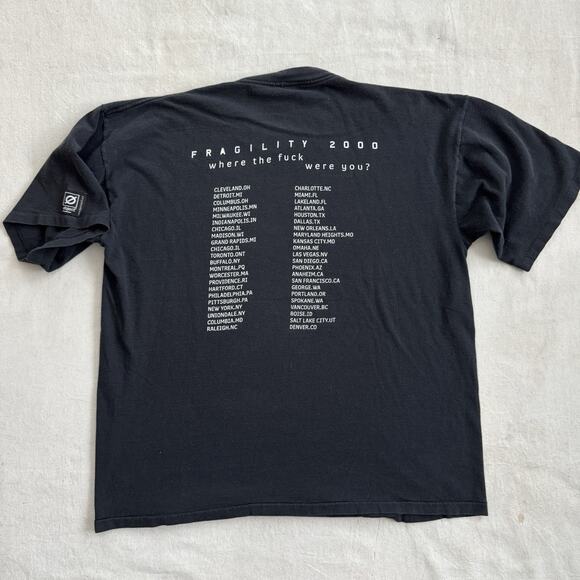 Vintage 2000 Nine Inch Nails Fragility Tour Industrial Rock Reznor T-Shirt XL - Picture 2 of 5